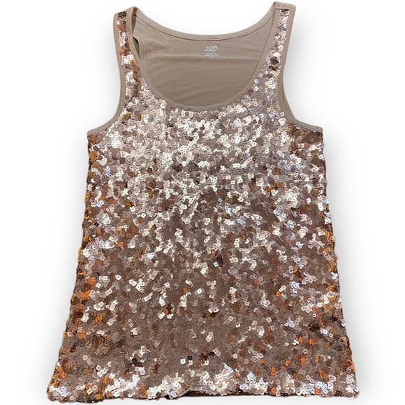 2for$25 Joe Fresh Rose Gold Pink Sequin Tank Top Size Small - Picture 7 of 12